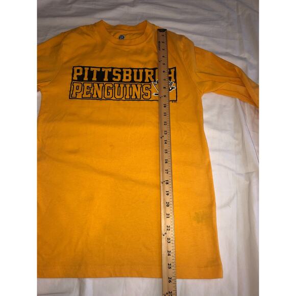 Pittsburgh Penguins Shirt Size S Gold Long Sleeve Tee NHL Hockey Crew Neck - Picture 5 of 6